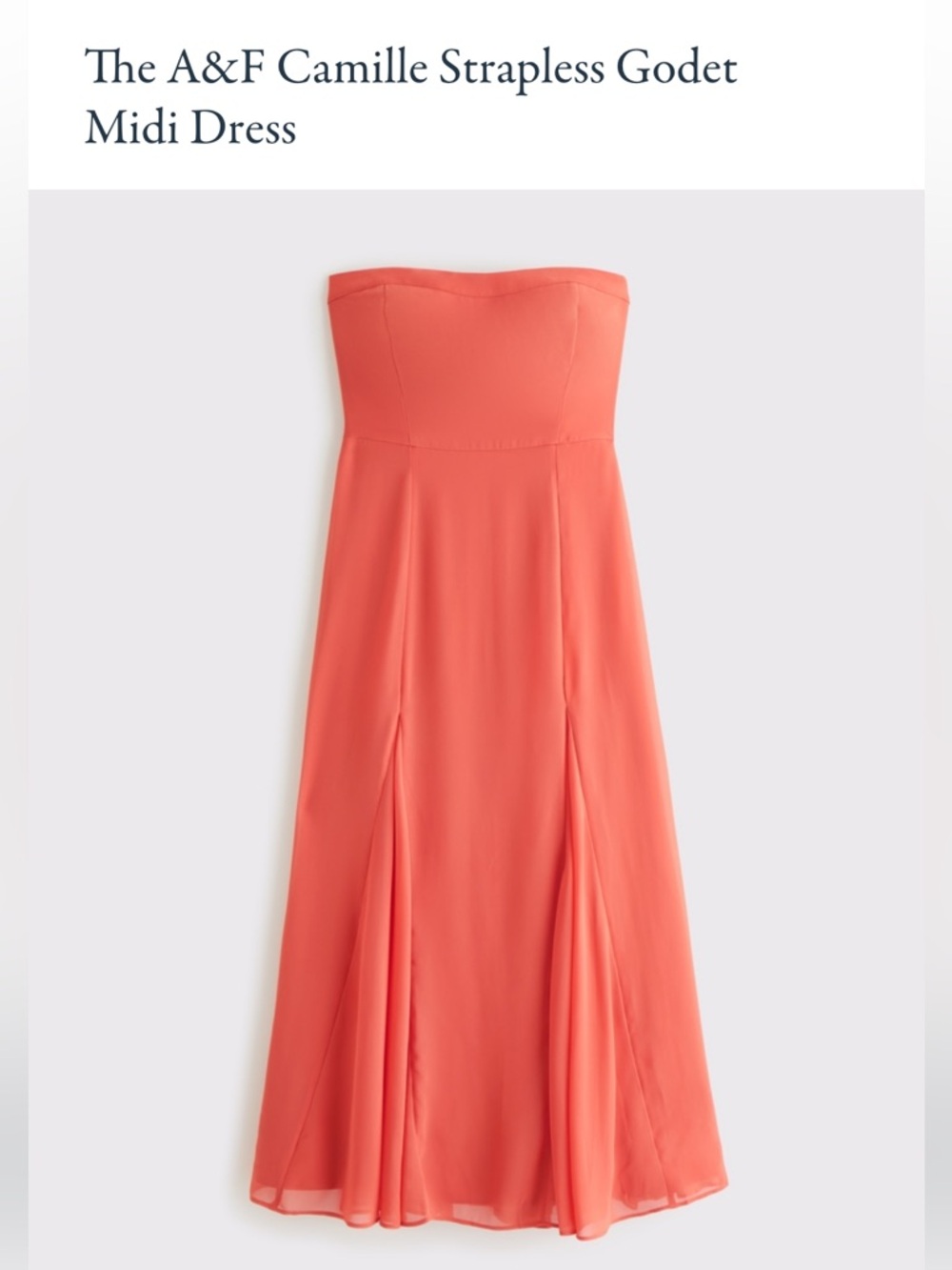 🧡Abercrombie Camille godet chiffon dress